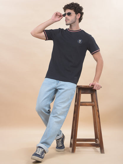 T-Shirt for Men | Breathable & Soft with Color Fastness Regular Fit Round Neck Poly Cotton Fabric Solid Pattern