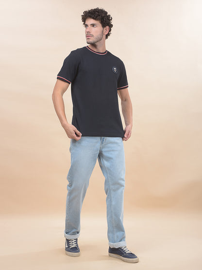 T-Shirt for Men | Breathable & Soft with Color Fastness Regular Fit Round Neck Poly Cotton Fabric Solid Pattern