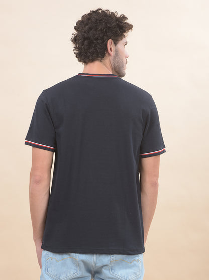 T-Shirt for Men | Breathable & Soft with Color Fastness Regular Fit Round Neck Poly Cotton Fabric Solid Pattern