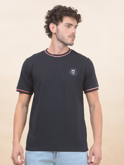T-Shirt for Men | Breathable & Soft with Color Fastness Regular Fit Round Neck Poly Cotton Fabric Solid Pattern