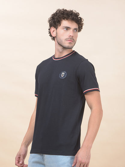 T-Shirt for Men | Breathable & Soft with Color Fastness Regular Fit Round Neck Poly Cotton Fabric Solid Pattern