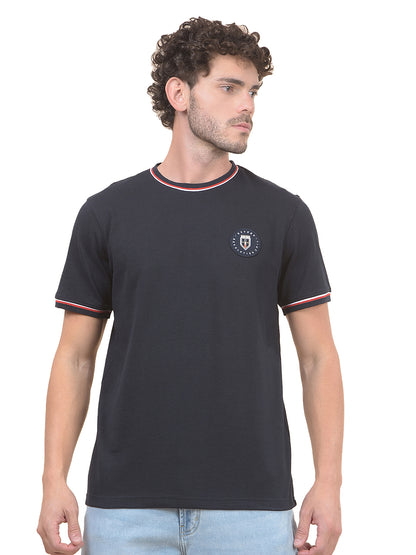 T-Shirt for Men | Breathable & Soft with Color Fastness Regular Fit Round Neck Poly Cotton Fabric Solid Pattern