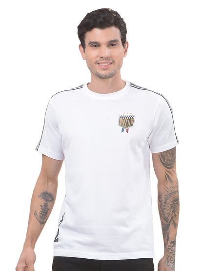 T-Shirt for Men | Breathable & Soft with Color Fastness Regular Fit Round Neck Poly Cotton Fabric Printed Pattern