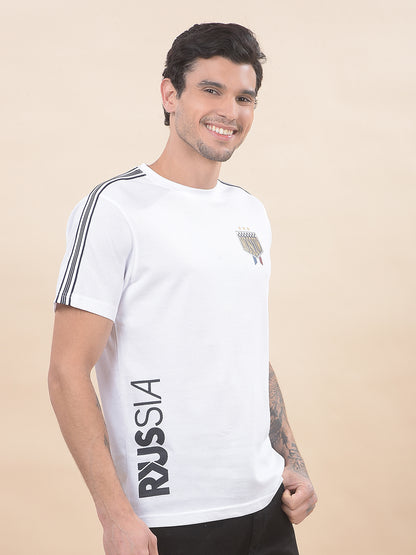 T-Shirt for Men | Breathable & Soft with Color Fastness Regular Fit Round Neck Poly Cotton Fabric Printed Pattern