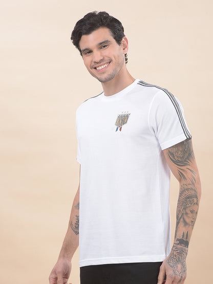 T-Shirt for Men | Breathable & Soft with Color Fastness Regular Fit Round Neck Poly Cotton Fabric Printed Pattern