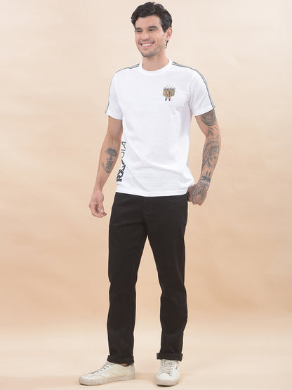 T-Shirt for Men | Breathable & Soft with Color Fastness Regular Fit Round Neck Poly Cotton Fabric Printed Pattern