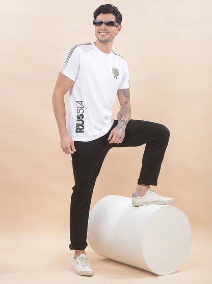 T-Shirt for Men | Breathable & Soft with Color Fastness Regular Fit Round Neck Poly Cotton Fabric Printed Pattern