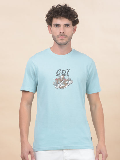 T-Shirt for Men | Breathable & Soft with Color Fastness Regular Fit Round Neck Poly Cotton Fabric Printed Pattern