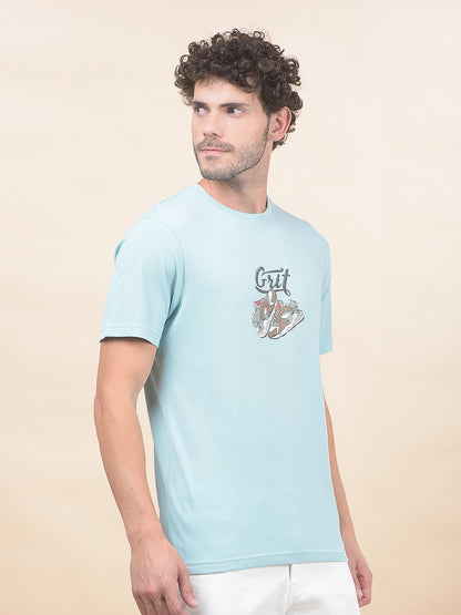 T-Shirt for Men | Breathable & Soft with Color Fastness Regular Fit Round Neck Poly Cotton Fabric Printed Pattern