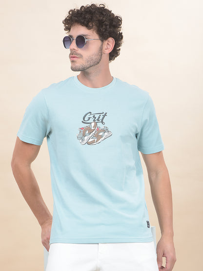 T-Shirt for Men | Breathable & Soft with Color Fastness Regular Fit Round Neck Poly Cotton Fabric Printed Pattern