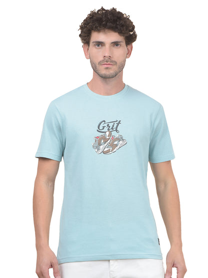 T-Shirt for Men | Breathable & Soft with Color Fastness Regular Fit Round Neck Poly Cotton Fabric Printed Pattern