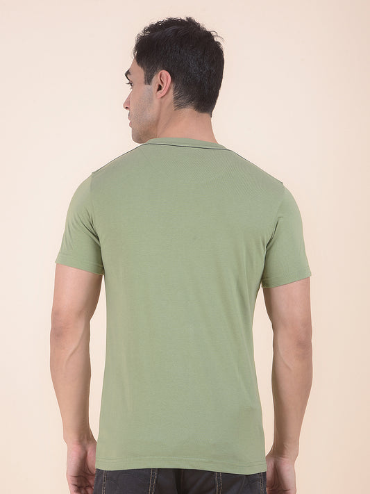 T-Shirt for Men | Breathable & Soft with Color Fastness Regular Fit Round Neck Poly Cotton Fabric Printed Pattern