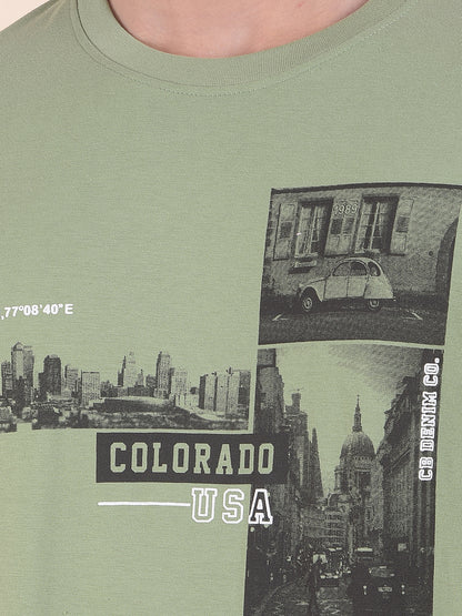 T-Shirt for Men | Breathable & Soft with Color Fastness Regular Fit Round Neck Poly Cotton Fabric Printed Pattern