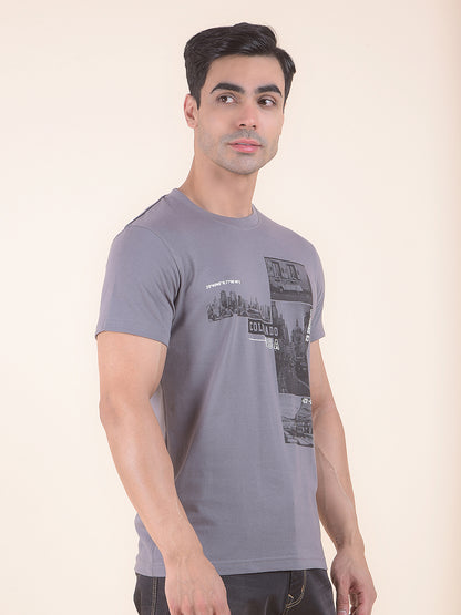 T-Shirt for Men | Breathable & Soft with Color Fastness Regular Fit Round Neck Poly Cotton Fabric Printed Pattern