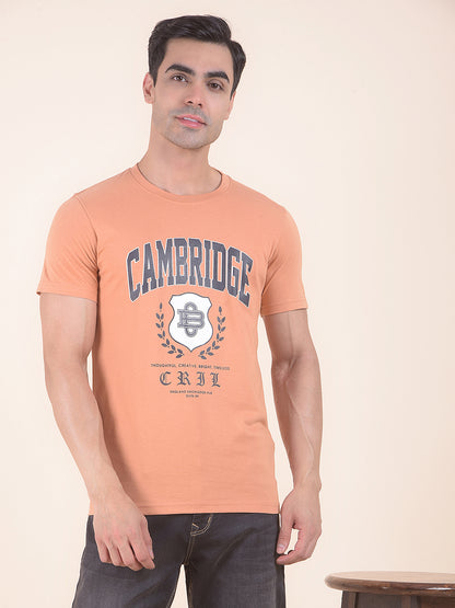 T-Shirt for Men | Breathable & Soft with Color Fastness Regular Fit Round Neck Poly Cotton Fabric Printed Pattern
