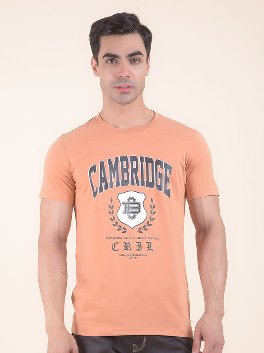 T-Shirt for Men | Breathable & Soft with Color Fastness Regular Fit Round Neck Poly Cotton Fabric Printed Pattern