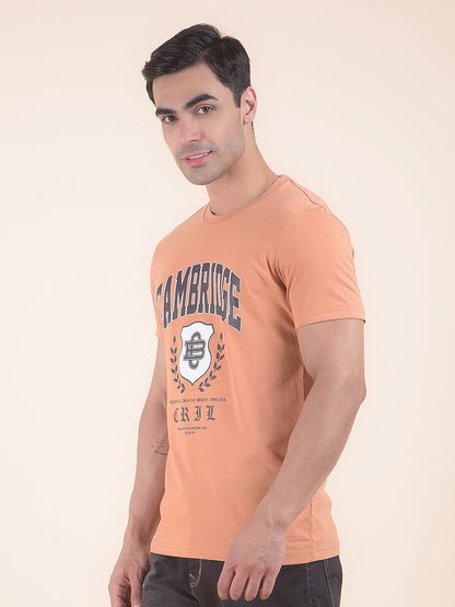 T-Shirt for Men | Breathable & Soft with Color Fastness Regular Fit Round Neck Poly Cotton Fabric Printed Pattern