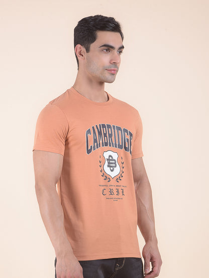 T-Shirt for Men | Breathable & Soft with Color Fastness Regular Fit Round Neck Poly Cotton Fabric Printed Pattern