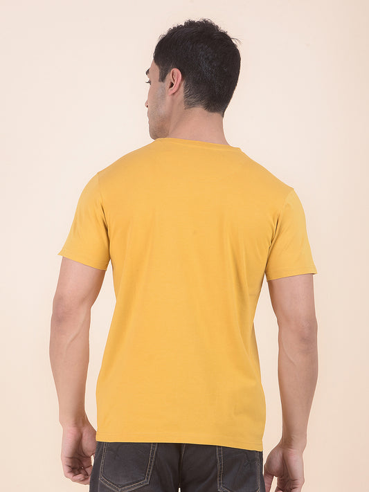 T-Shirt for Men | Breathable & Soft with Color Fastness Regular Fit Round Neck Cotton Blend Fabric Printed Pattern