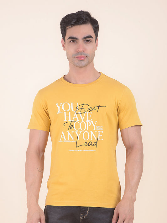 T-Shirt for Men | Breathable & Soft with Color Fastness Regular Fit Round Neck Cotton Blend Fabric Printed Pattern