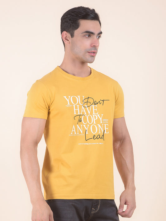 T-Shirt for Men | Breathable & Soft with Color Fastness Regular Fit Round Neck Cotton Blend Fabric Printed Pattern