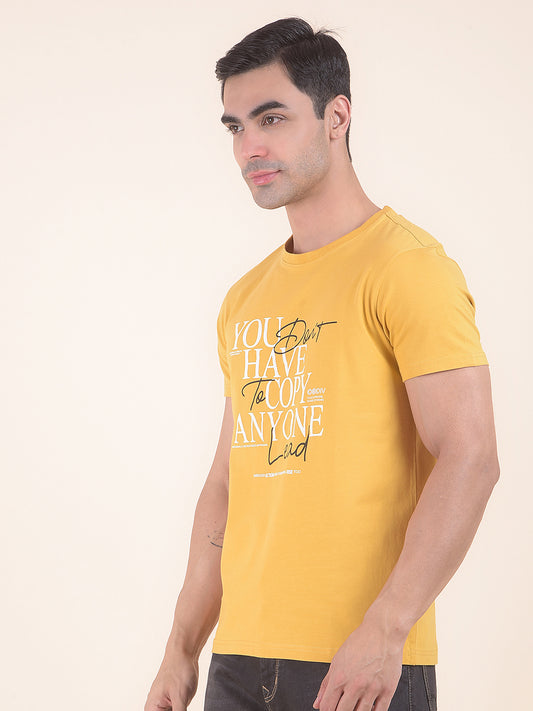 T-Shirt for Men | Breathable & Soft with Color Fastness Regular Fit Round Neck Cotton Blend Fabric Printed Pattern