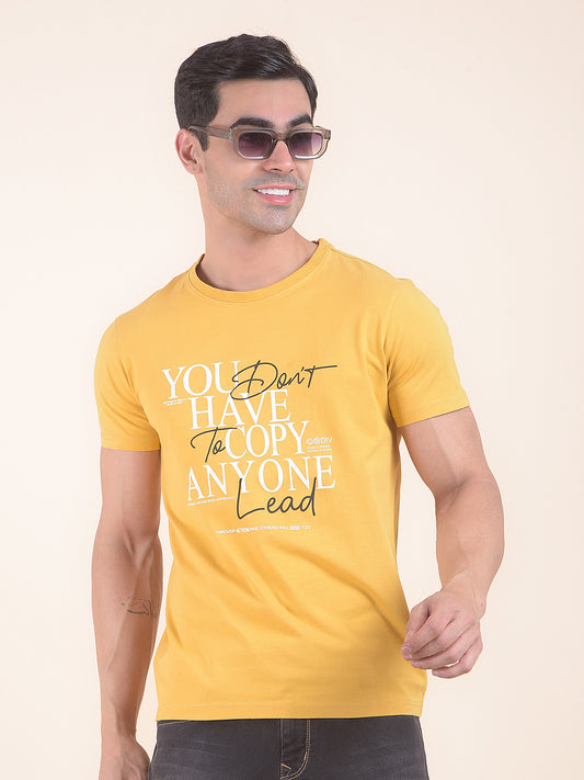 T-Shirt for Men | Breathable & Soft with Color Fastness Regular Fit Round Neck Cotton Blend Fabric Printed Pattern