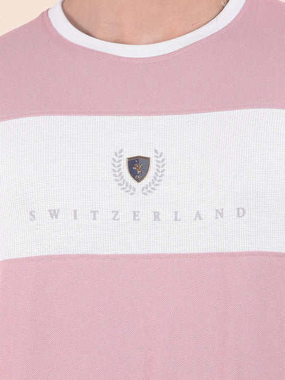 T-Shirt for Men | Breathable & Soft with Color Fastness Regular Fit Round Neck Poly Cotton Fabric Colourblocked Pattern