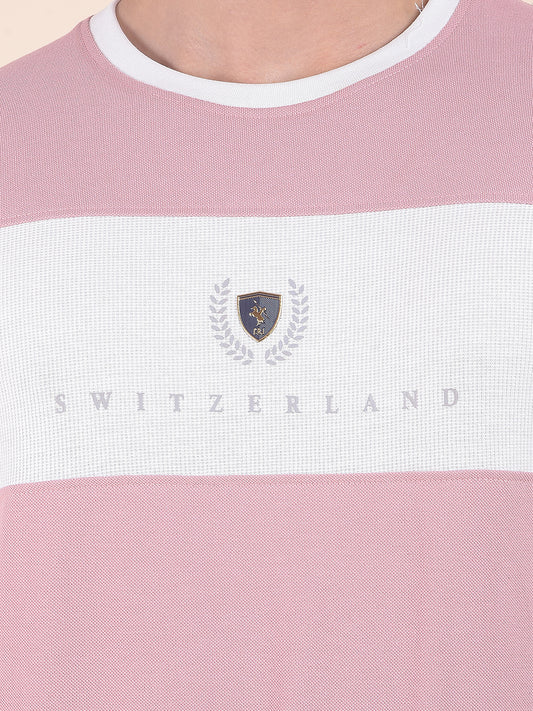T-Shirt for Men | Breathable & Soft with Color Fastness Regular Fit Round Neck Poly Cotton Fabric Colourblocked Pattern