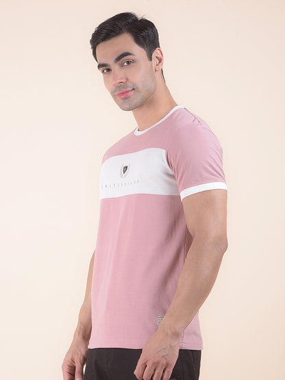 T-Shirt for Men | Breathable & Soft with Color Fastness Regular Fit Round Neck Poly Cotton Fabric Colourblocked Pattern