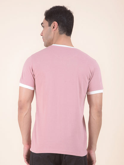T-Shirt for Men | Breathable & Soft with Color Fastness Regular Fit Round Neck Poly Cotton Fabric Colourblocked Pattern