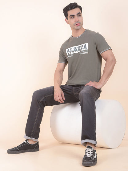 T-Shirt for Men | Breathable & Soft with Color Fastness Regular Fit Round Neck Poly Cotton Fabric Printed Pattern
