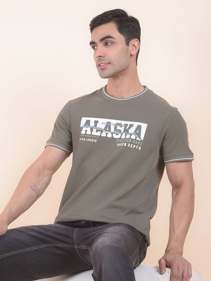T-Shirt for Men | Breathable & Soft with Color Fastness Regular Fit Round Neck Poly Cotton Fabric Printed Pattern