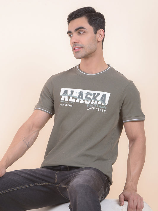 T-Shirt for Men | Breathable & Soft with Color Fastness Regular Fit Round Neck Poly Cotton Fabric Printed Pattern