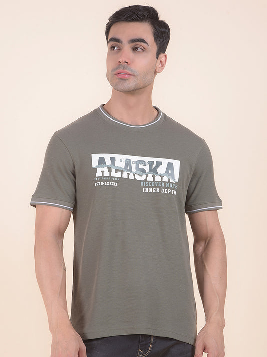 T-Shirt for Men | Breathable & Soft with Color Fastness Regular Fit Round Neck Poly Cotton Fabric Printed Pattern
