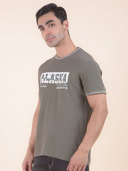 T-Shirt for Men | Breathable & Soft with Color Fastness Regular Fit Round Neck Poly Cotton Fabric Printed Pattern