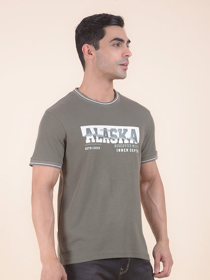 T-Shirt for Men | Breathable & Soft with Color Fastness Regular Fit Round Neck Poly Cotton Fabric Printed Pattern