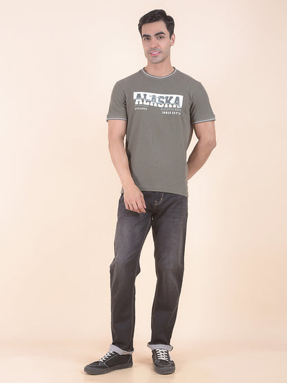 T-Shirt for Men | Breathable & Soft with Color Fastness Regular Fit Round Neck Poly Cotton Fabric Printed Pattern