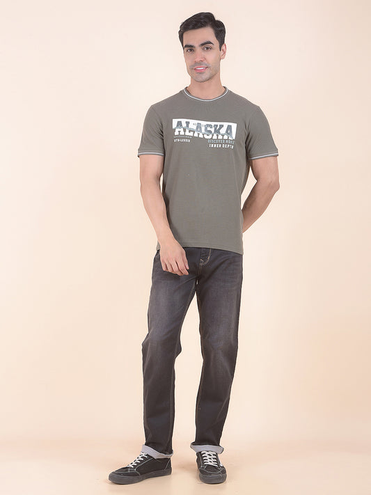 T-Shirt for Men | Breathable & Soft with Color Fastness Regular Fit Round Neck Poly Cotton Fabric Printed Pattern