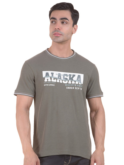 T-Shirt for Men | Breathable & Soft with Color Fastness Regular Fit Round Neck Poly Cotton Fabric Printed Pattern