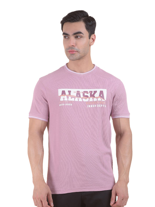 T-Shirt for Men | Breathable & Soft with Color Fastness Regular Fit Round Neck Poly Cotton Fabric Printed Pattern