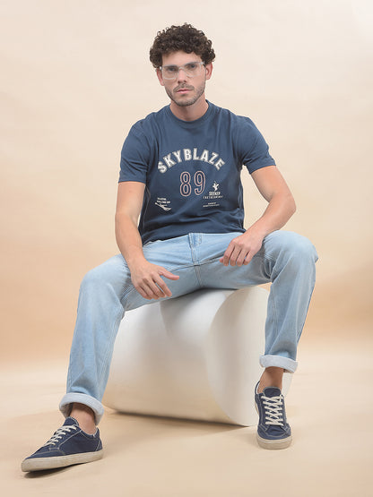 T-Shirt for Men | Breathable & Soft with Color Fastness Regular Fit Round Neck Poly Cotton Fabric Printed Pattern