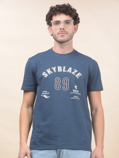 T-Shirt for Men | Breathable & Soft with Color Fastness Regular Fit Round Neck Poly Cotton Fabric Printed Pattern
