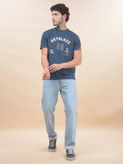 T-Shirt for Men | Breathable & Soft with Color Fastness Regular Fit Round Neck Poly Cotton Fabric Printed Pattern
