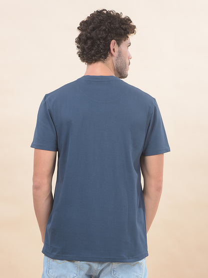T-Shirt for Men | Breathable & Soft with Color Fastness Regular Fit Round Neck Poly Cotton Fabric Printed Pattern