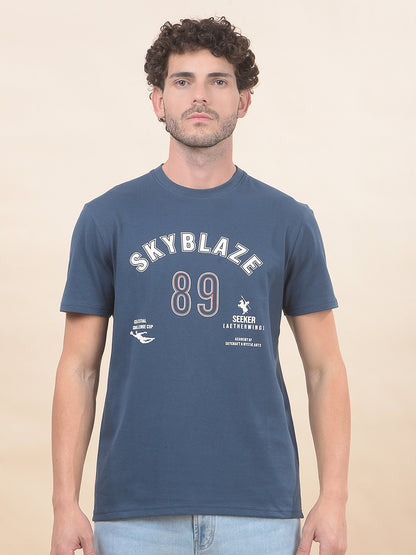 T-Shirt for Men | Breathable & Soft with Color Fastness Regular Fit Round Neck Poly Cotton Fabric Printed Pattern