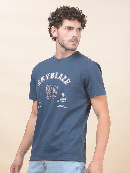 T-Shirt for Men | Breathable & Soft with Color Fastness Regular Fit Round Neck Poly Cotton Fabric Printed Pattern