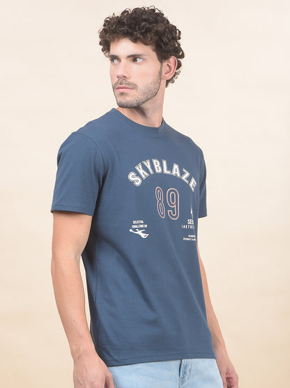 T-Shirt for Men | Breathable & Soft with Color Fastness Regular Fit Round Neck Poly Cotton Fabric Printed Pattern