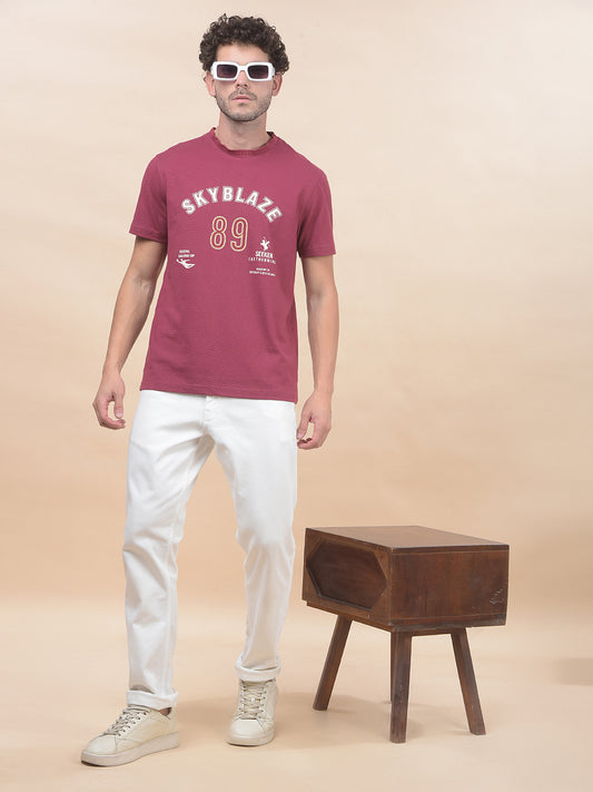 T-Shirt for Men | Breathable & Soft with Color Fastness Regular Fit Round Neck Poly Cotton Fabric Printed Pattern