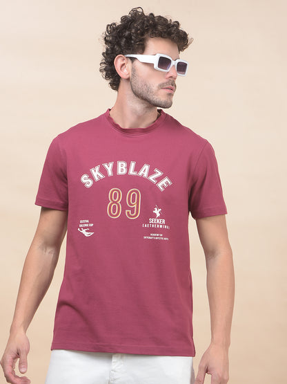 T-Shirt for Men | Breathable & Soft with Color Fastness Regular Fit Round Neck Poly Cotton Fabric Printed Pattern